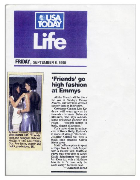 Charmeuse Bias Cut Gown Worn by Courteney Cox at the Emmy Awards in 1995