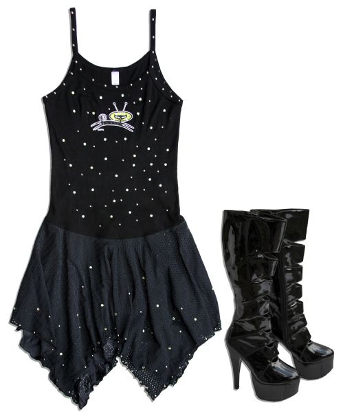 Pamela Anderson Screen-Worn Platform Boots & Dress From Her TV Show ''VIP''