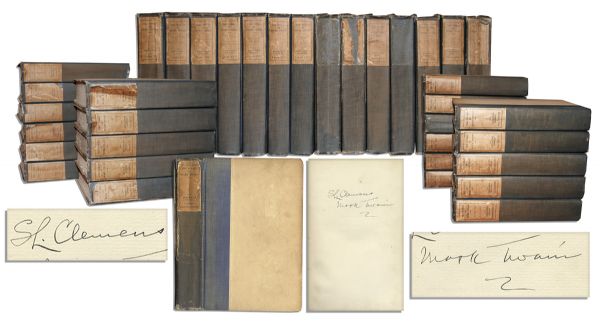 Mark Twain Dual-Signed Copy of The Works of Mark Twain -- Signed Both as Mark Twain & S. L. Clemens