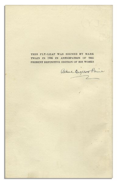 Mark Twain Dual-Signed Copy of The Works of Mark Twain -- Signed Both as Mark Twain & S. L. Clemens