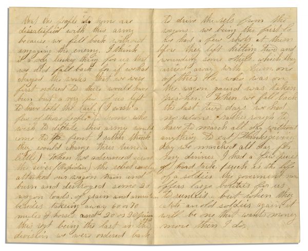 Civil War Letter Lot by John H. Hone of the 2nd Massachusetts Sharpshooters -- With Manassas Content -- …after the retreat from Manassas…men…have no knapsacks or clothes…