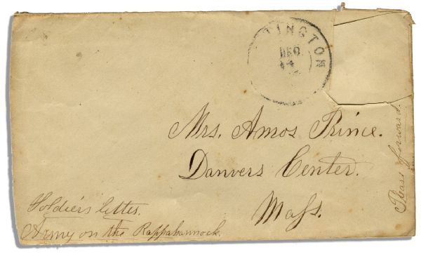 Civil War Letter Lot by John H. Hone of the 2nd Massachusetts Sharpshooters -- With Manassas Content -- …after the retreat from Manassas…men…have no knapsacks or clothes…