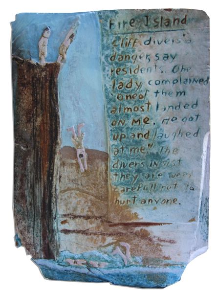 Custom-Made Prop From The Flintstones Movie -- Pair of Faux Stone Tablets Titled, Sports Excavated -- 11 x 15