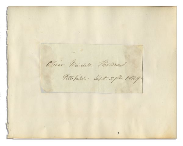 Oliver Wendell Holmes Signed Slip