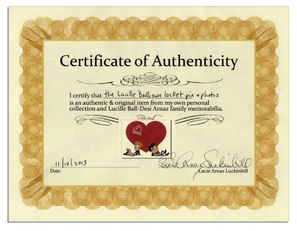 Lucille Ball Personally Owned Locket With Photos of Her Own Family Growing Up -- With a COA From Her Daughter