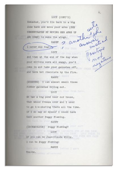 Lucille Ball First and Final Draft Scripts For An Episode of ''Here's Lucy'' Guest Starring Dinah Shore From 1971 -- With Lucy's Hand Notes