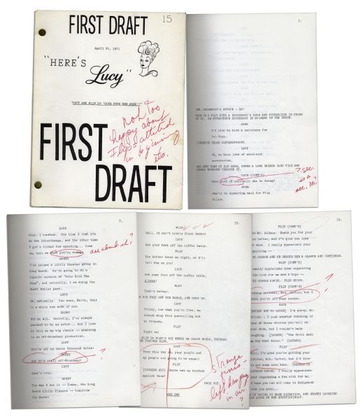 Lucille Ball Personally Owned Script From Her 1968 Show, ''Here's Lucy'' -- With Her Hand Notations