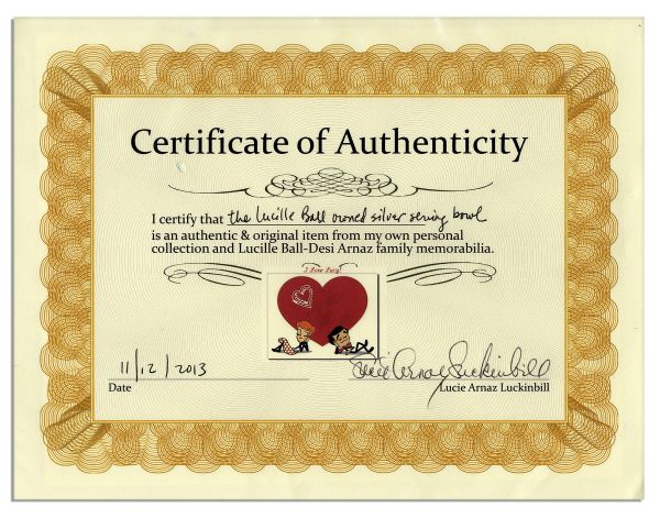 Lucille Ball Personally Owned Serving Dish -- With a COA From Lucie Arnaz