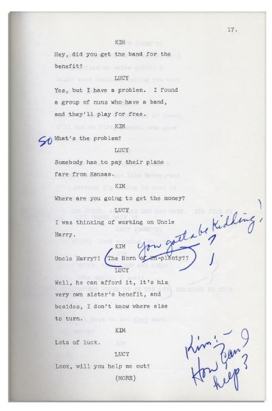 Lucille Ball Personally Owned Script From Her 1968 Show, ''Here's Lucy'' -- With Her Hand Notations