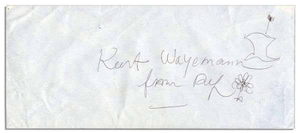 Marcel Marceau Autograph Letter Signed on His Personal Stationery Gifting a Hat to a Friend for Christmas -- With His Drawing of the Hat & the Actual Gifted Hat Included in the Lot