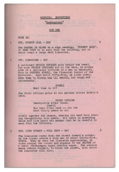 Lot of 5 Scripts for the ''Mission Impossible'' TV Series