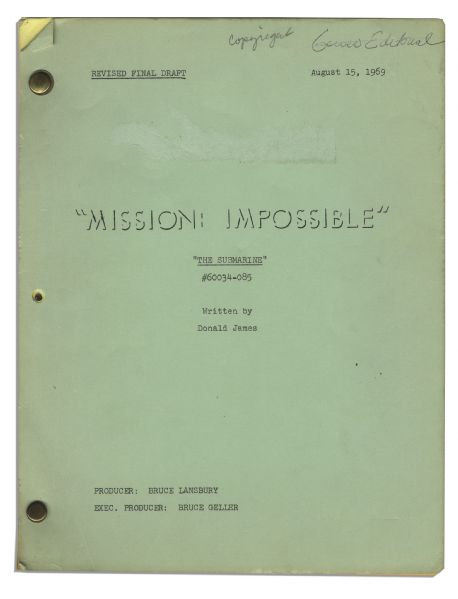 Lot of 5 Scripts for the ''Mission Impossible'' TV Series