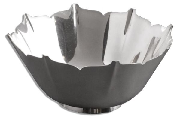 John F. Kennedy Sterling Silver Bowl Gifted & Engraved by Him to Jackie's Mother -- With Autograph Note Signed as President on White House Stationery Regarding Gifting This Bowl