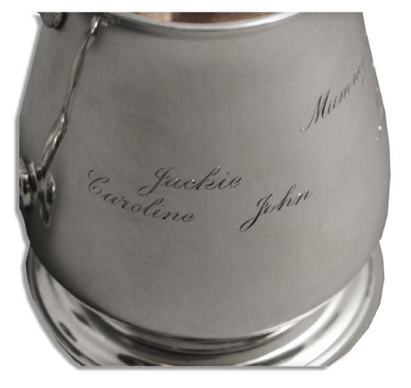 Jackie Kennedy Personally Owned Sterling Silver Piece -- Gifted by Jackie to Her Mother and Engraved Jackie / Caroline / John