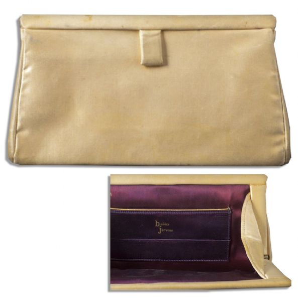 Jackie Kennedy Cream Satin Clutch by Bobbie Jerome