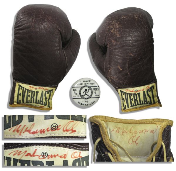 Muhammad Ali Signed Boxing Gloves From Either the Ali/Wepner Fight or Rumble in the Jungle -- Previously Auctioned in a Special Olympics Benefit