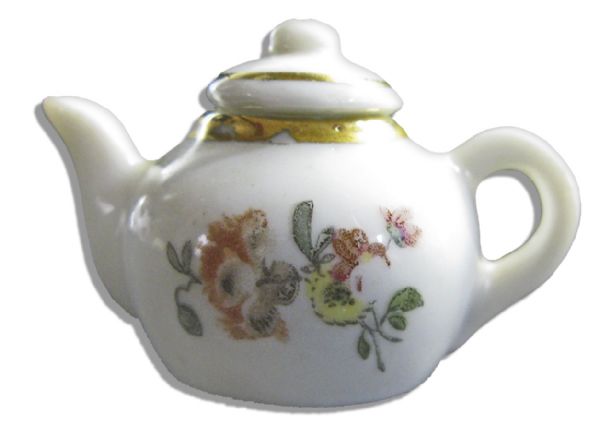 Renoir Personally Owned & Painted Miniature Porcelain Teapot -- One of Only 7 Known Renoir Painted Porcelains From His Time as an Apprentice in a Porcelain Factory