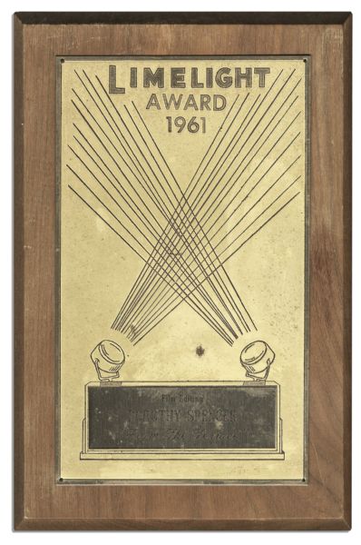 Limelight Award for Film Editing for the 1960 Drama From The Terrace -- Presented to Female Editor Dorothy Spencer