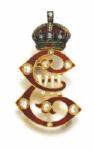 King Edward VII Royal Cypher Diamond Pin