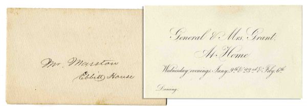 Ulysses S. Grant Dinner Invitation to Three Separate Dinners -- General & Mrs. Grant, At Home -- With a Mention of Dancing