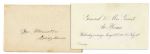 Ulysses S. Grant Dinner Invitation to Three Separate Dinners -- General & Mrs. Grant, At Home -- With a Mention of Dancing