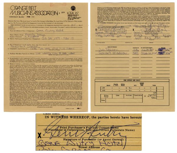 Contract Signed by Celebrated American Performer Gene Autry