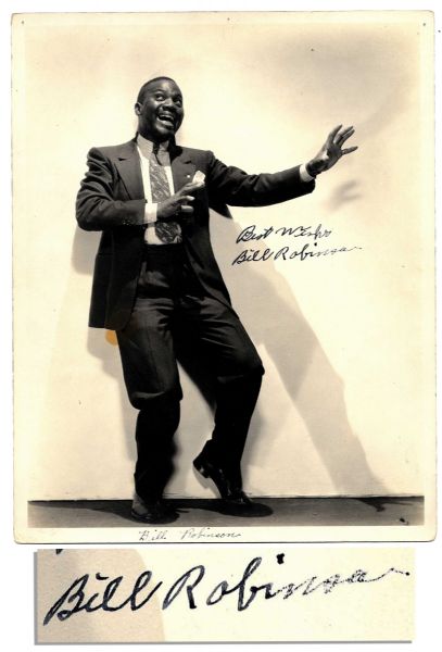 Bill Bojangles Robinson Signed 8 x 10 Photo -- Shirley Temples Famous Dance Partner