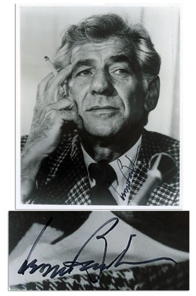 Legendary Composer Leonard Bernstein 8 x 10 Signed Photo