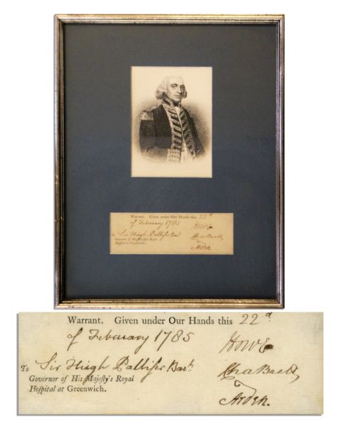 Admiral Richard Howe Signature