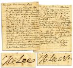Henry Lees Urgent Revolutionary War Dated Autograph Letter Twice-Signed -- ...but sir what are we to do for arms?...The arms we had were sent down with our last detachmt. to Wmsbg...