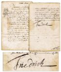 King Frederick I of Prussia Letter Signed From 1724