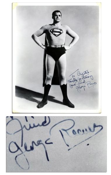 George Reeves Signed Photo as Superman -- The First On-Screen Portrayal of the DC Hero -- With PSA/DNA COA