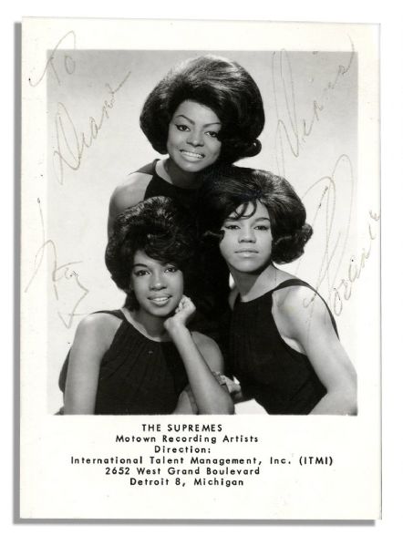 Early Motown Photo Signed by The Supremes