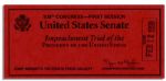 Bill Clinton Red Impeachment Trial Ticket