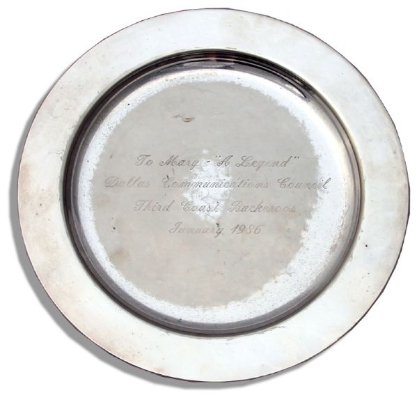Mary Martins Silver Plate Award From The Dallas Communications Council