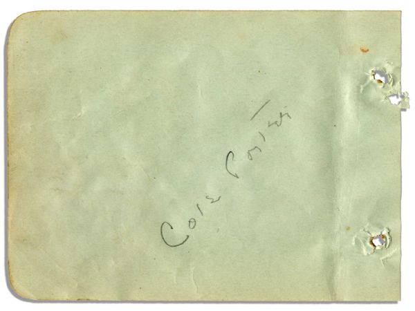Legendary Broadway Composer Cole Porter Signature