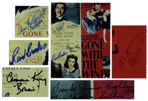 Signed Gone With The Wind 8 x 10 Photo -- Signed by Six of the Legendary Cast -- Frank Junior Coghlan, Ann Rutherford, William Bakewell, Cammie King, Rand Brooks & Marjorie Reynolds