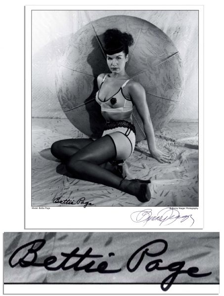 Bettie Page Signed 8 x 10 Photo