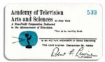 Legendary Television Entertainer Milton Berle Academy of Television Arts and Sciences 1959 Membership Card