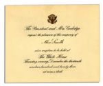 President Calvin Coolidge 1923 Invitation to the White House -- His First Year as President After Harding's Assassination