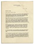 Dwight Eisenhower Letter Signed as President to Al Capp -- ''...we must wage peace with all the vigor...of wartime...cartoonists...contribute to lessening [Cold War] world tensions...''
