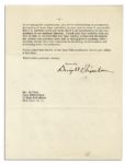 Dwight Eisenhower Letter Signed as President to Al Capp -- ''...we must wage peace with all the vigor...of wartime...cartoonists...contribute to lessening [Cold War] world tensions...''