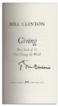 Bill Clinton Signed First Edition of ''Giving: How Each of Us Can Change The World''
