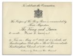 King George VI & Queen Elizabeth Invitation To Celebrate The Coronation at Sandringham Park Two Days After They Ascended The Throne