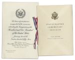 Dwight D. Eisenhower & Running Mate Nixon Presidential Inauguration Invitation and Program