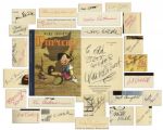 Walt Disney Pinocchio Book Signed -- With The Signatures of More Than 20 Early Disney Animators