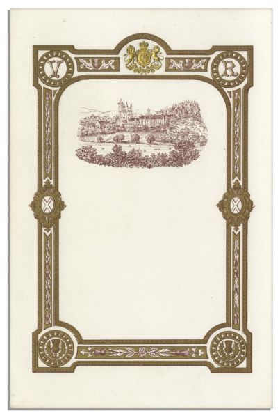 Rare Unused Dinner Menu From The Royal Familys Balmoral Castle -- Queen Victoria Era 