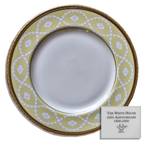 Bill Clinton White House China -- Entree Plate by Lenox From the Year 2000 -- Part of the First Order & Used in the White House