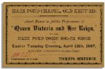 Queen Victoria Diamond Jubilee Music Performance Ticket From 1897