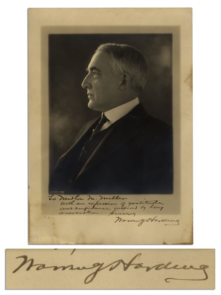Warren G. Harding 9.75 x 13.75 Photo Signed